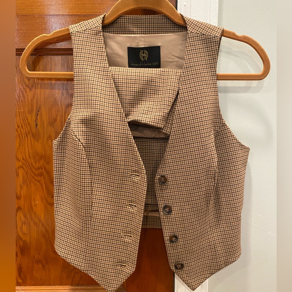 House of Harlow Plaid Vest & Skirt set